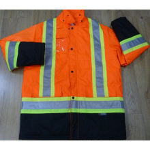 Orange Reflective Safety Jacket Made of Oxford Waterproof